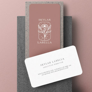 Moderne florale Botanische Linie-Art-Logo und Mono Visitenkarte