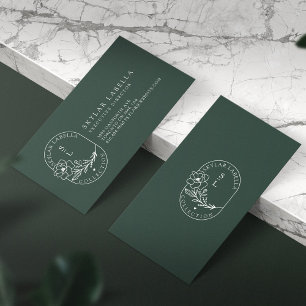 Moderne florale Botanische Linie-Art-Logo und Mono Visitenkarte