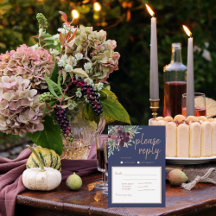 Moderne florale Elegance Navy Rose Gold Wedding RS