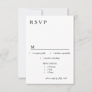 Moderne Florale Et-Zeichen Pflaumenrosa RSVP mit M Karte