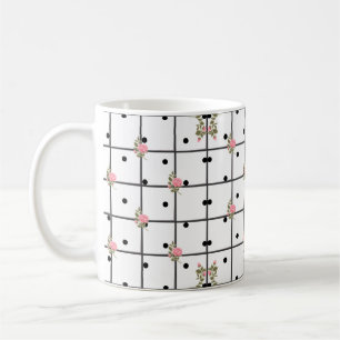 Moderne florale Gitter-Rosen-Designs Kaffeetasse