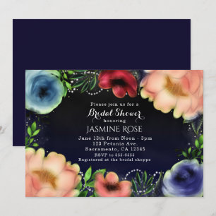 Moderne Florale Glow Chic-Abendparty-Einladungen Einladung