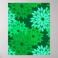 Moderne florale Kimono Print, Emerald und Jade Gre