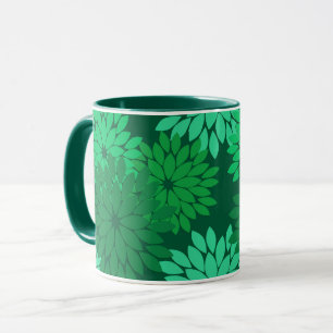 Moderne florale Kimono Print, Emerald und Jade Gre Tasse
