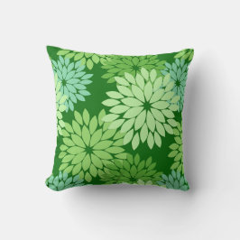 Moderne florale Kimono Print, Limettengrün Kissen