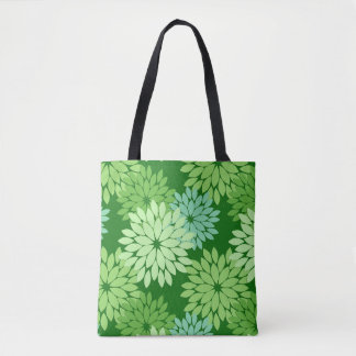 Moderne florale Kimono Print, Limettengrün Tasche