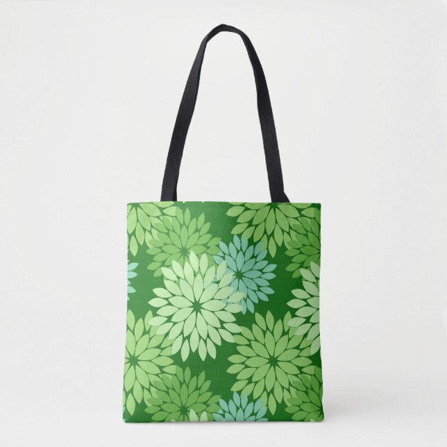Moderne florale Kimono Print, Limettengrün Tasche (Vorderseite)