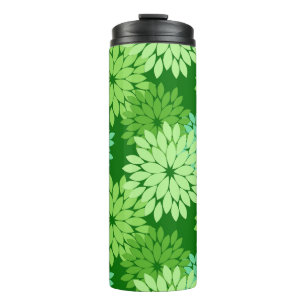 Moderne florale Kimono Print, Limettengrün Thermosbecher