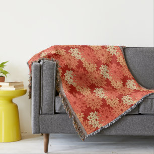 Moderne florale Kimono Print, Mandarin Orange Decke