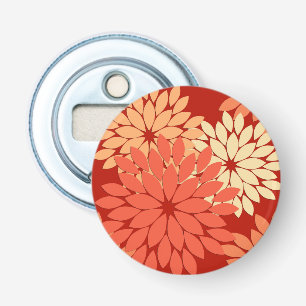 Moderne florale Kimono Print, Mandarin Orange Flaschenöffner