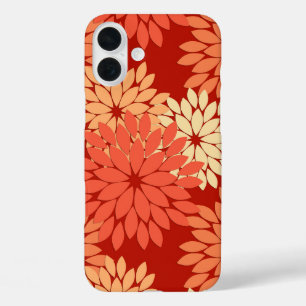 Moderne florale Kimono Print, Mandarin Orange iPhone 16 Plus Hülle