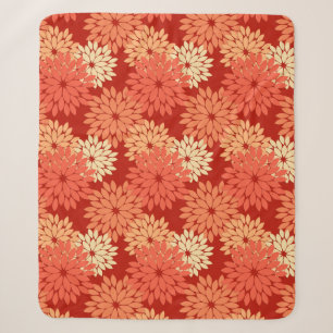 Moderne florale Kimono Print, Mandarin Orange Sherpadecke