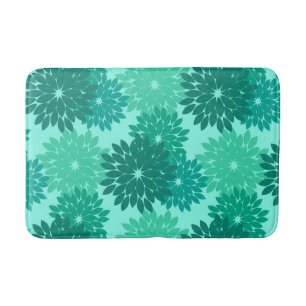 Moderne florale Kimono Print, Türkis, Aquamarin &  Badematte