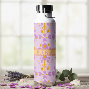 Moderne Florale Lila und Flieder Trinkflasche