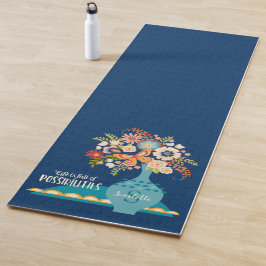 Moderne florale Monogramm Yogamatte