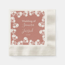 Moderne florale Motif Nuetral Wedding Serviette