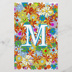 Moderne florale Muster Bright Colors Briefpapier