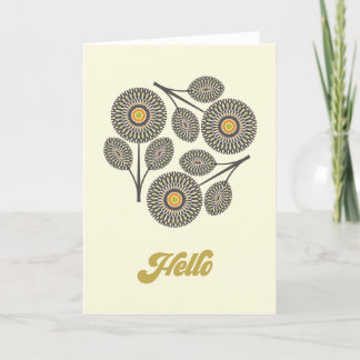Moderne florale Note Card Mitte des Jahrhunderts Dankeskarte