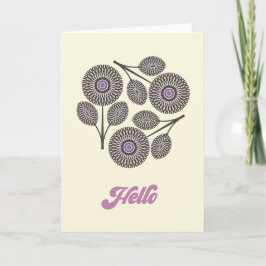 Moderne florale Note Card Mitte des Jahrhunderts Dankeskarte