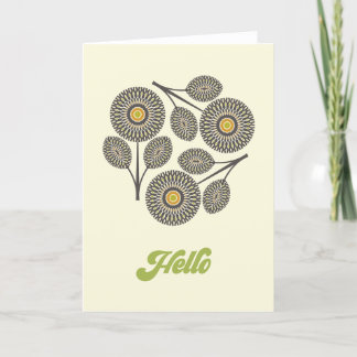 Moderne florale Note Card Mitte des Jahrhunderts Dankeskarte
