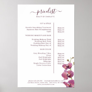 Moderne, florale Preisliste Poster