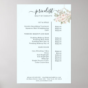Moderne, florale Preisliste Poster