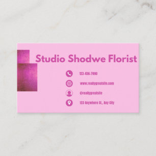Moderne Florale Rosa Florist Geschäftskarte Visitenkarte