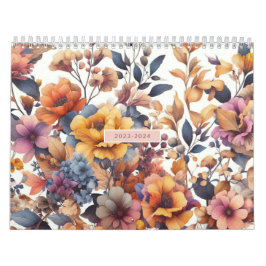 Moderne florale Rose fällt mädchenhaft elegant sti Kalender
