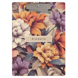 Moderne florale Rose pink mädchenhaft elegant 3 r Klemmbrett
