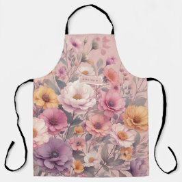 Moderne florale Rose pink mädchenhaft elegant stil Schürze