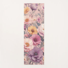 Moderne florale Rose pink mädchenhaft elegant stil Yogamatte