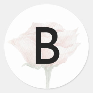 Moderne Florale Rosen-Hochzeits-Monogramm-Umschlag Runder Aufkleber