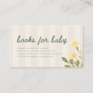 Moderne Florale Schrift "Bücher fürs Baby"-Baby Sh Begleitkarte