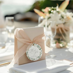 Moderne Florale Staubgrüne Eukalyptus-Hochzeit Geschenkanhänger