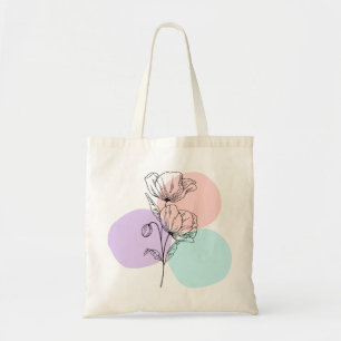 Moderne Florale Tasche mit Linienzeichnung - Bohem