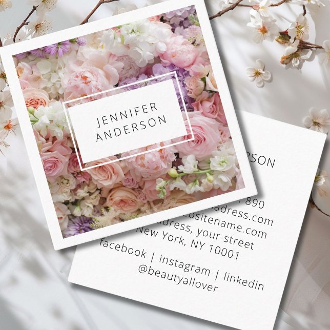 Moderne, florale Visitenkarte (Modern, flower photography, business card. You can choose font, color, etc. individually by using "f)