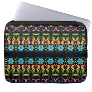 Moderne florale Volkskunst Laptopschutzhülle