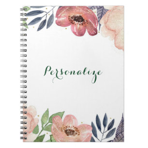 Moderne Florale Wassermalerei Elegant Chic Maßgesc Notizblock