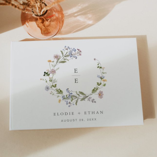 Moderne florale Wedding Guest Book Wildblume Boho Gästebuch (Von Creator hochgeladen)
