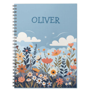 Moderne florale Wildblumen Personalisiert Notizblock