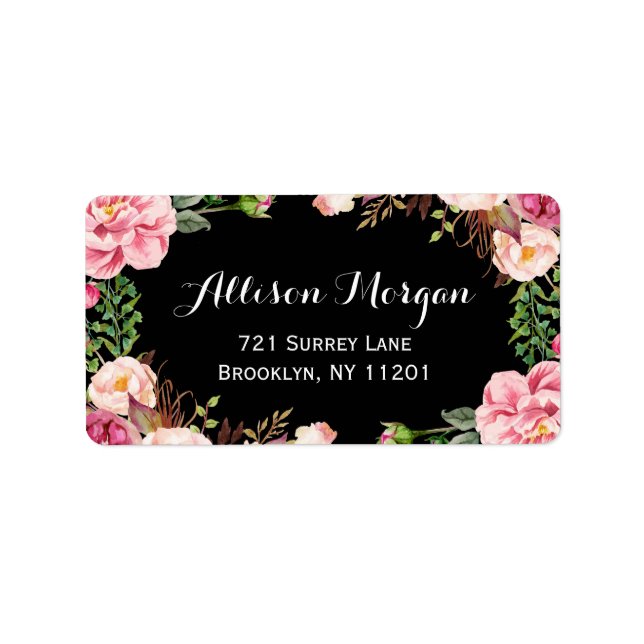 Moderne florale Wrapping Klasse und Romantik Adressaufkleber (Vorne)