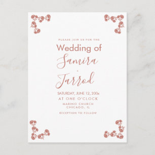 Moderne Floralmotivre neutrale Hochzeitspostkarte Postkarte