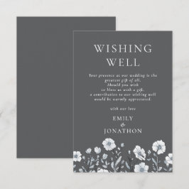 Moderne Florals wünschen gute Hochzeit Grau Begleitkarte