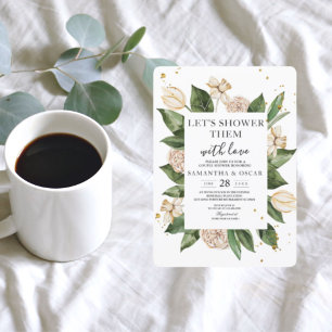 Moderne, florengrüne und gelbe Rahmen Einladung