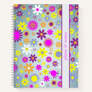 Moderne, florfarbene Notebooks Notizbuch