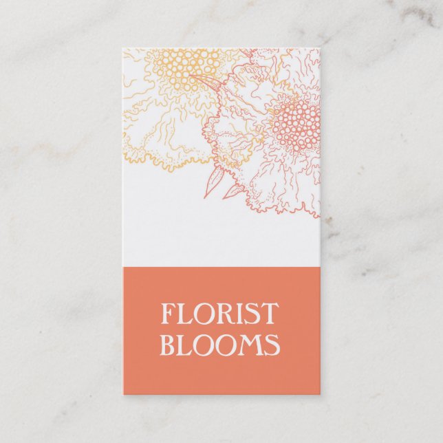 Moderne Florist Business Card Orange Red Visitenkarte (Vorderseite)