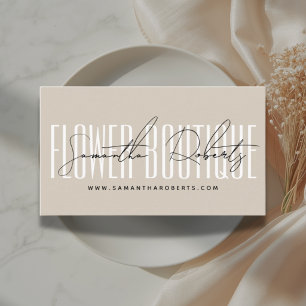 Moderne Floristin Blumenboutique beige Visitenkarte