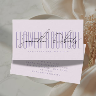 Moderne Floristin Blumenboutique Lavendel Visitenkarte