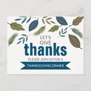 Moderne Foliage, Einladung zum Thanksgiving-Dinner Postkarte