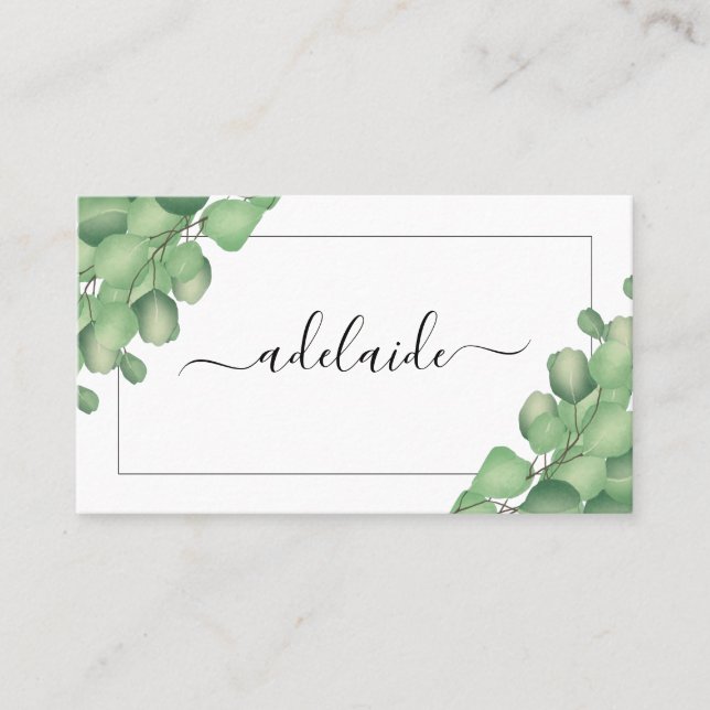 Moderne Foliage Greenerity Hair Stylist Botanisch Visitenkarte (Vorderseite)